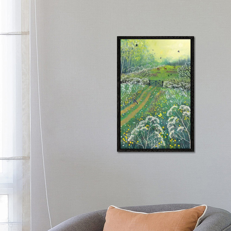 The Gate To May Meadow by Jo Grundy - Print on Canvas, Black Framed, 66.04 cm H x 45.72 cm W