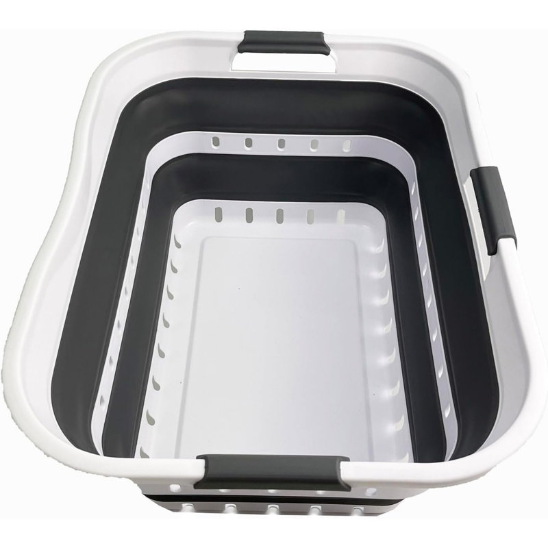 TPE & PP Laundry Cart, White/Steel Grey