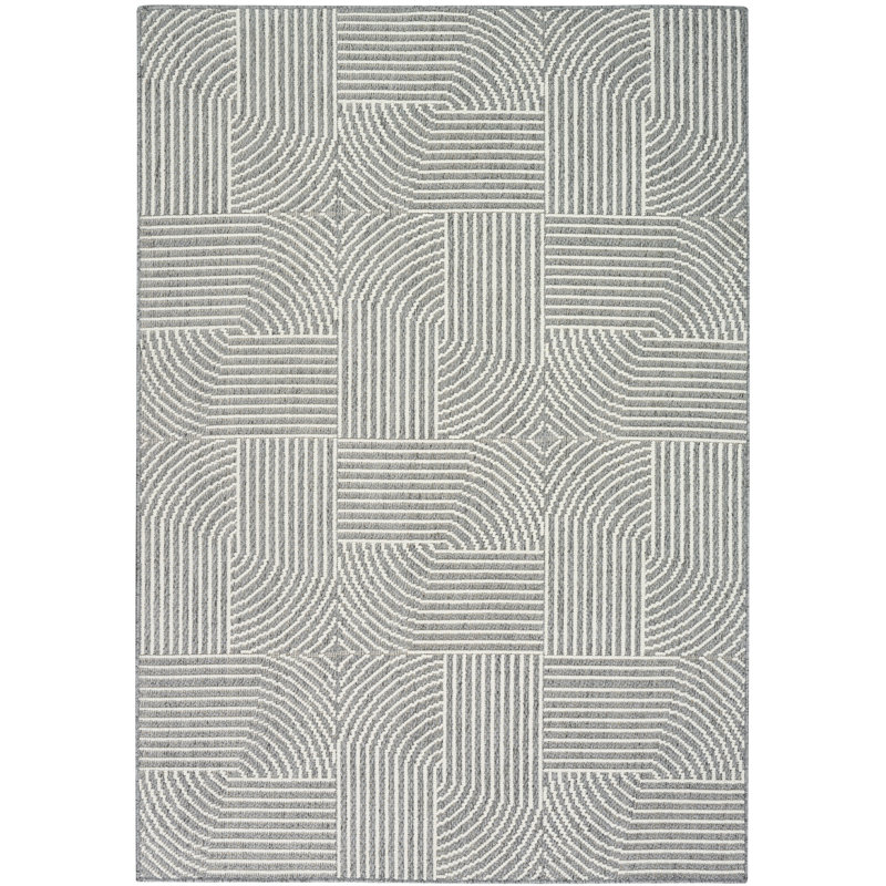 Coedy Charcoal Ivory Modern Indoor Rug, Rectangle 3'11" x 5'11"