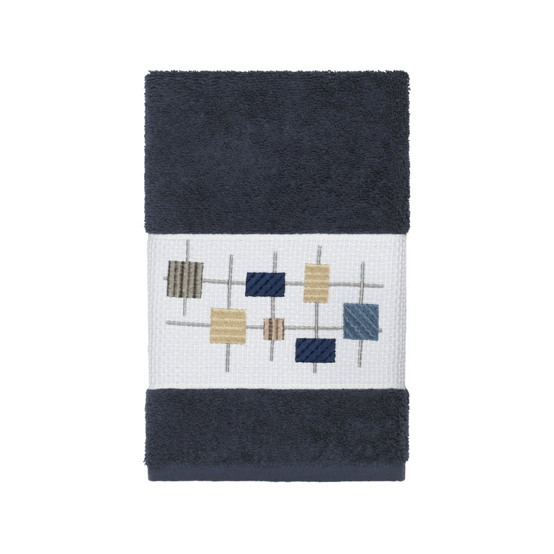 Khloe Turkish Cotton Midweight Hand Towel, Midnight Blue