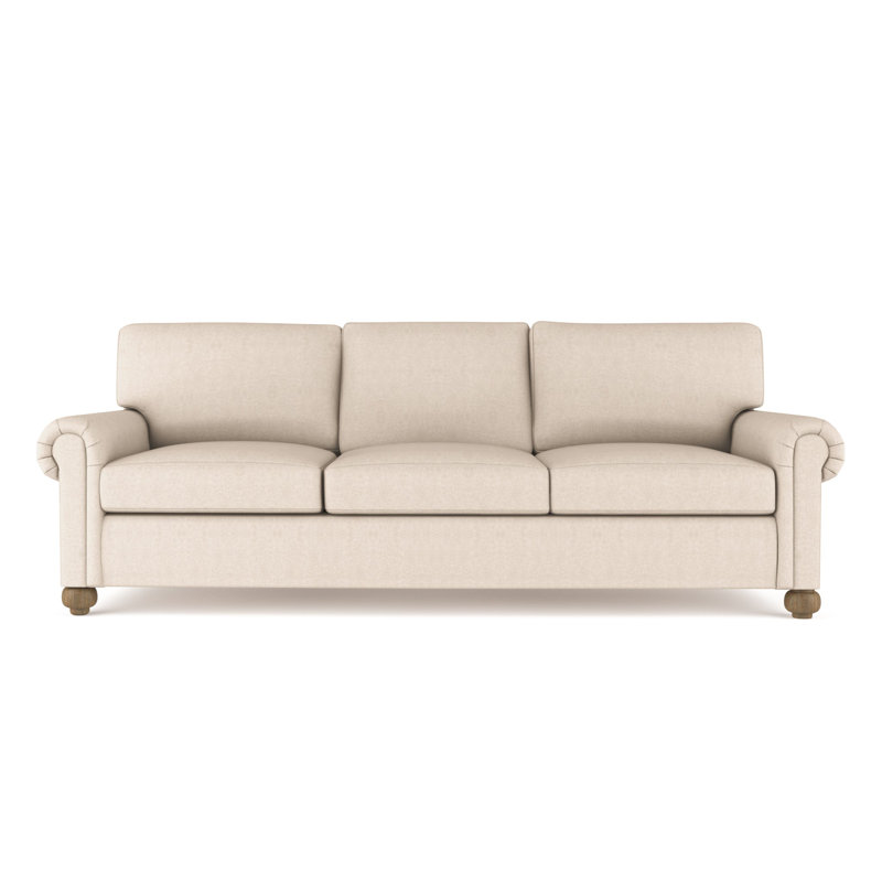 Canapé Leroy, H 36 po x l 108 po x P 43 po, Velours moelleux huître, Ébène