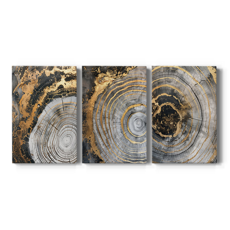 Série ABSTRACT CCLxxix - Toile tendue sur mesure - 3 pièces, H 27 po x l 54 po