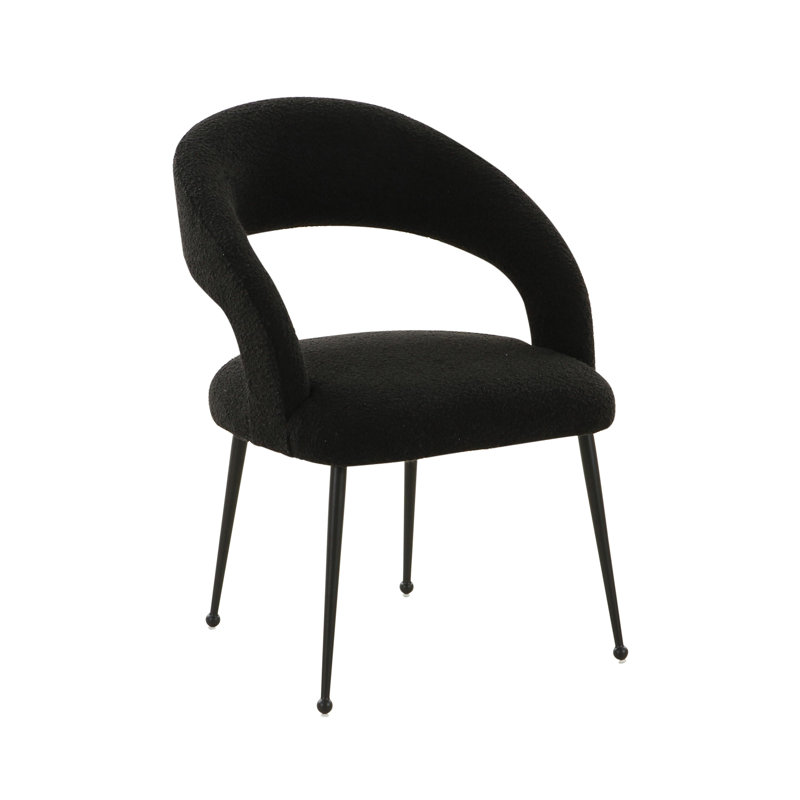  Chaise d'appoint en crème, Noir, Noir