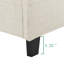 Grand lit plateforme avec housse et traverses latérales en tissu transitionnel