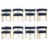 Ensemble de 8 fauteuils de salle à manger rembourrés en chenille de 18 po de hauteur (ensemble de 8)