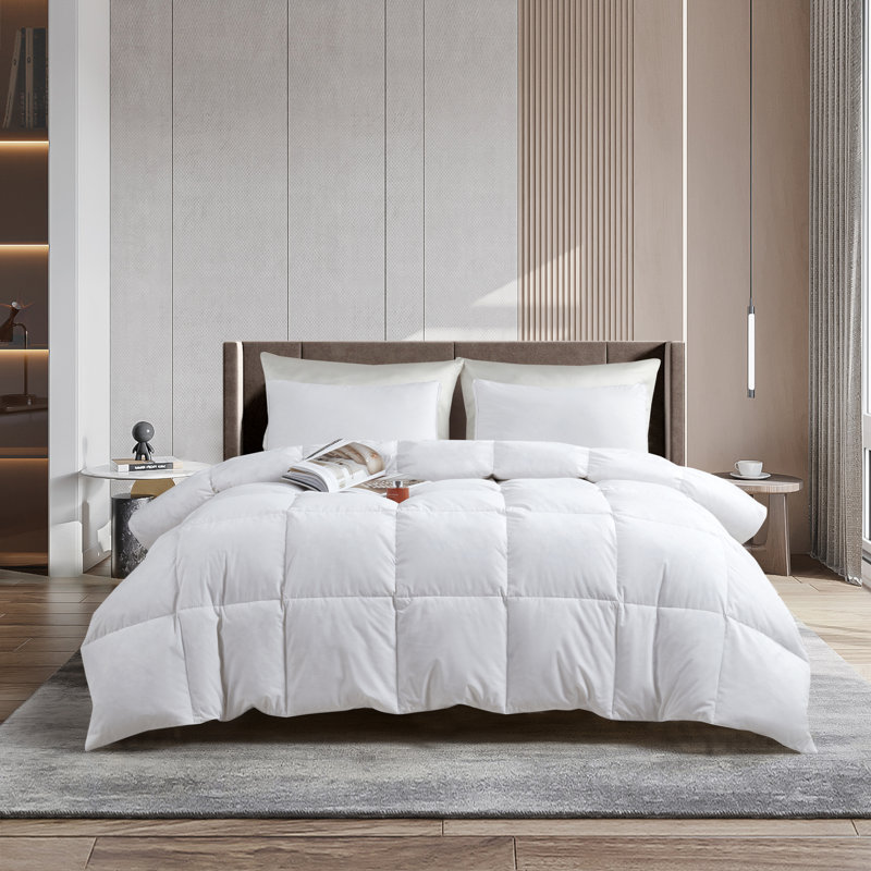 Twin White Down Feather Fill Bedspread