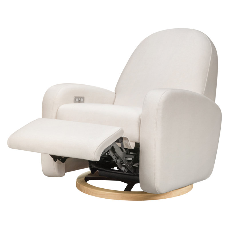Nami Electronic Recliner and Swivel Glider Recliner in Shearling with USB port, Performance Cream Polyester