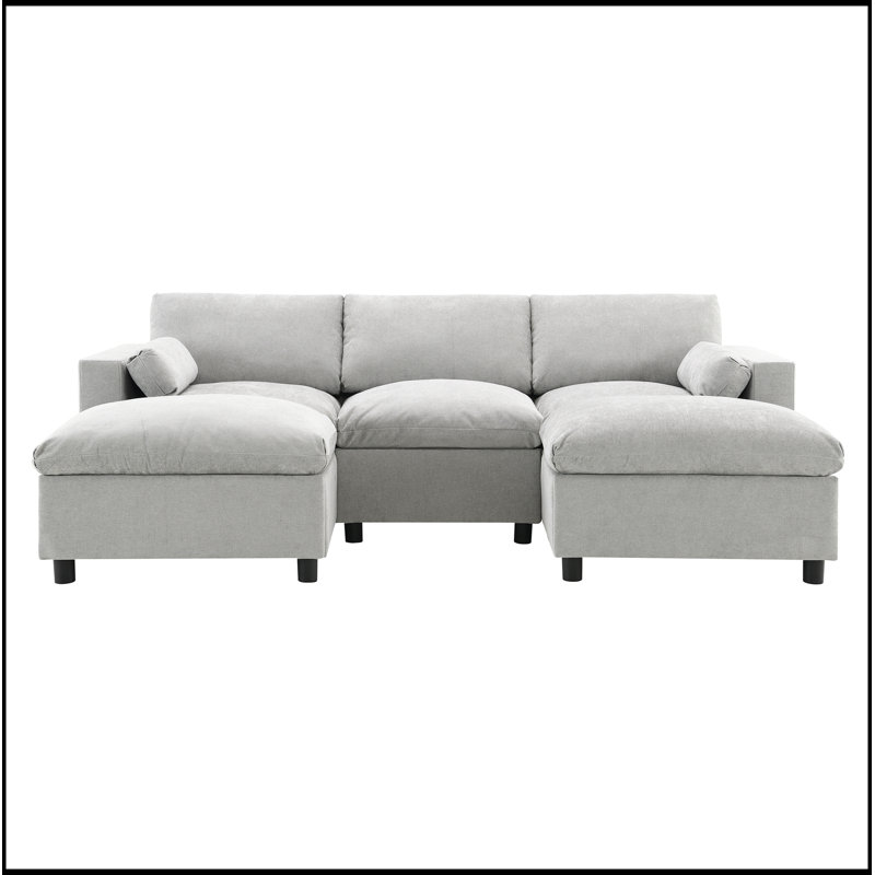 Comfortable U-Shaped Sectional Sofa with Storage and Versatile Design for Relaxation, Gray