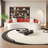 Red curved negotiating sofa-106442944