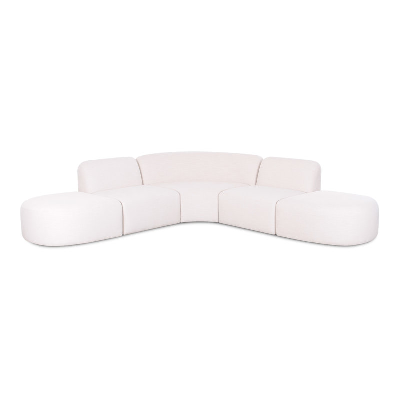 Canapé d'angle européen 5 pièces Gorge Cream Performance, Lin crème