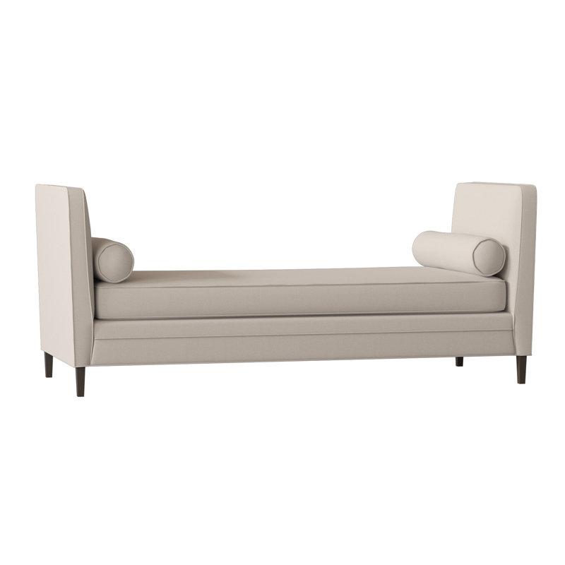 Lydia Upholstered Bench, Wismar Burlap, Silver