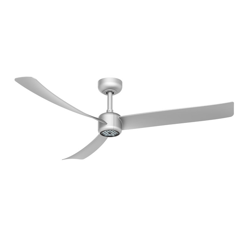 52 Inch Ceiling Fan With Led Night Light Remote Control, Silver with Silver Blades