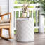 Table de bout élégante en béton léger - Accent de corde nautique 17,94 po de hauteur sans assemblage requis Thème de patio 15,4 po X plaisir instantané