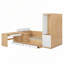 Lit plateforme en bois avec 6 tiroirs, tablettes, bureau et garde-robe-12804762