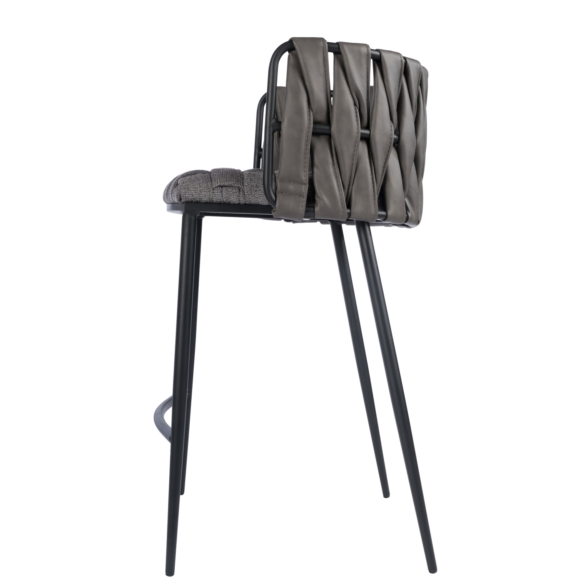 Tyrone 27" Counter Stool, Dark Gray, Black