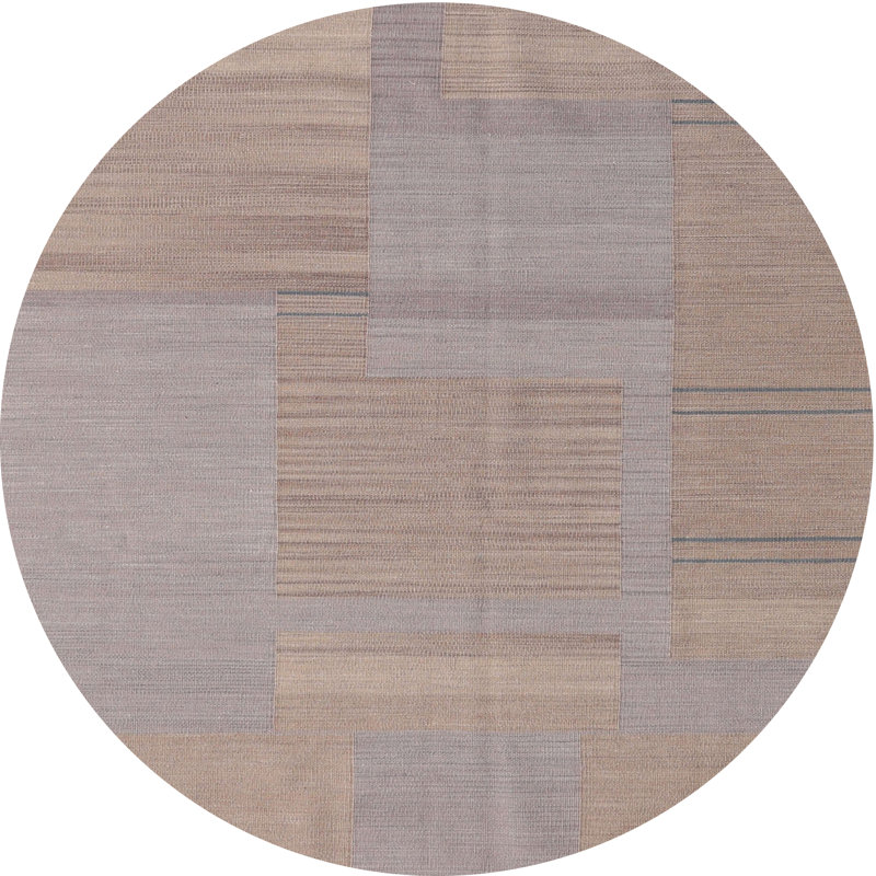 Tapis contemporain gris, Rond 4 pi
