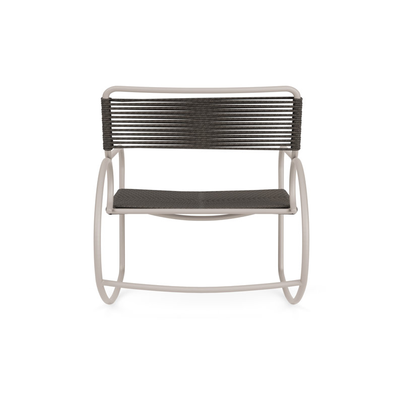 Walter Lamb Outdoor Rocker Chair, Dove/Brown