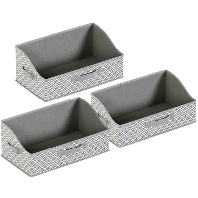 Ebern Designs 3 Pack Collapsible Trapezoid Storage Bins Bin