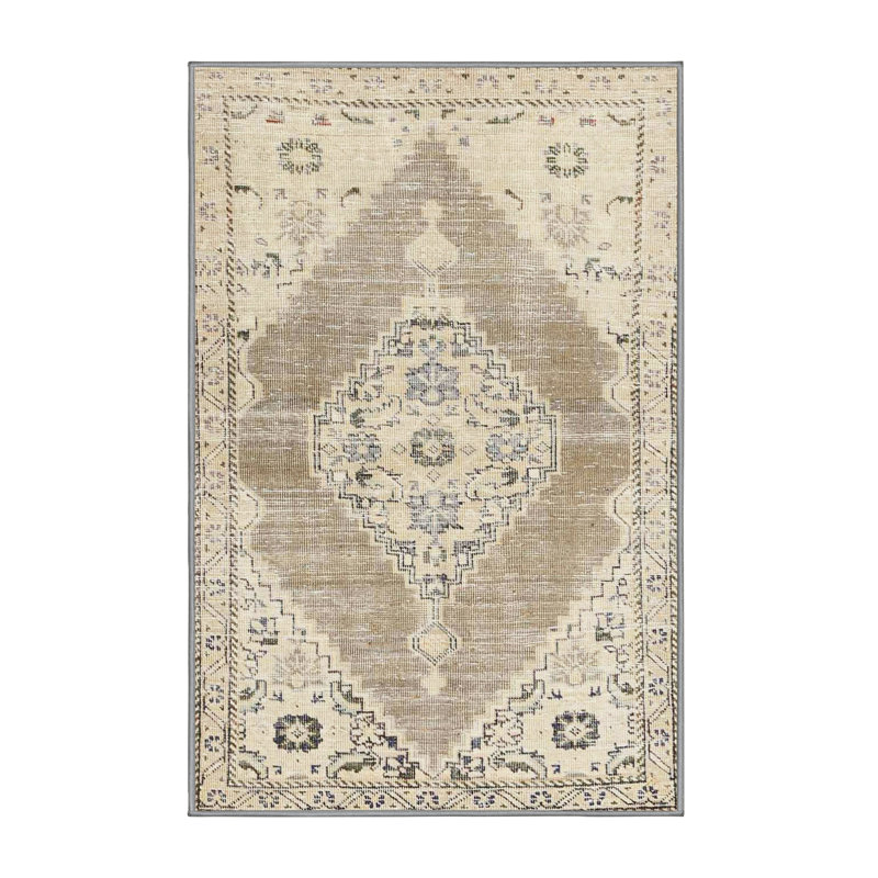 Tapis gris / olive Southwestern, Rectangle 5 pi x 7 pi