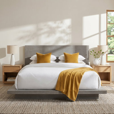 Meryl Solid Wood Panel Bed