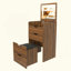 Bureau de coiffeuse 3-en-1 avec miroir éclairé et tabouret, coiffeuse à maquillage, rangement compact pour la chambre à coucher, la salle de bain et le vestiaire
