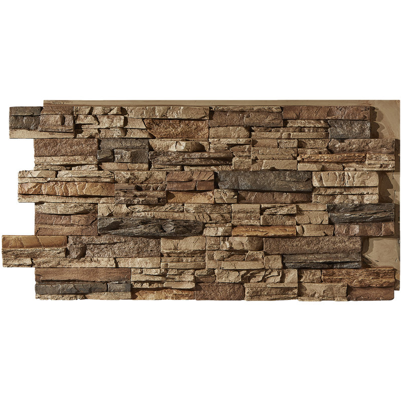 Panneau mural en pierre 48,75 po x 24,63 po Colorado, Brun Sierra