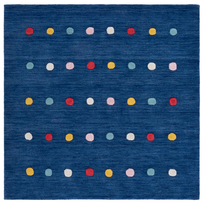 Reon Hand Loomed 70% Wool, 20% Latex, 10% Cotton Rug, Square 5'