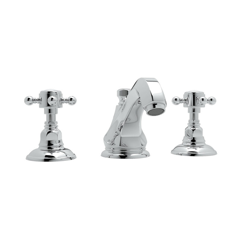 Hex® High Neck Widespread Lavatory Faucet with Cross Handles, Polished Chrome