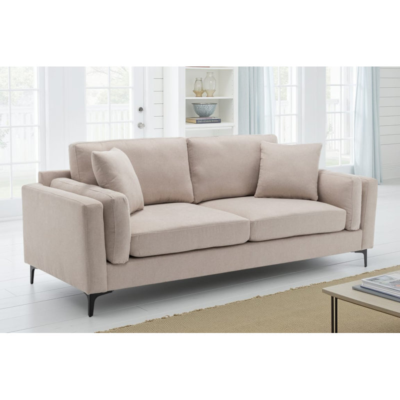 Tasley 2 Seater Chenille Sofa, Beige, 2