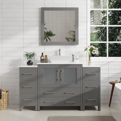 54" Single Bathroom Vanity Set with Mirror