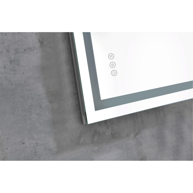 Miroir de salle de bain polyvalent avec fonctions avancées pour une expérience de salle de bain améliorée, 24" x 36"