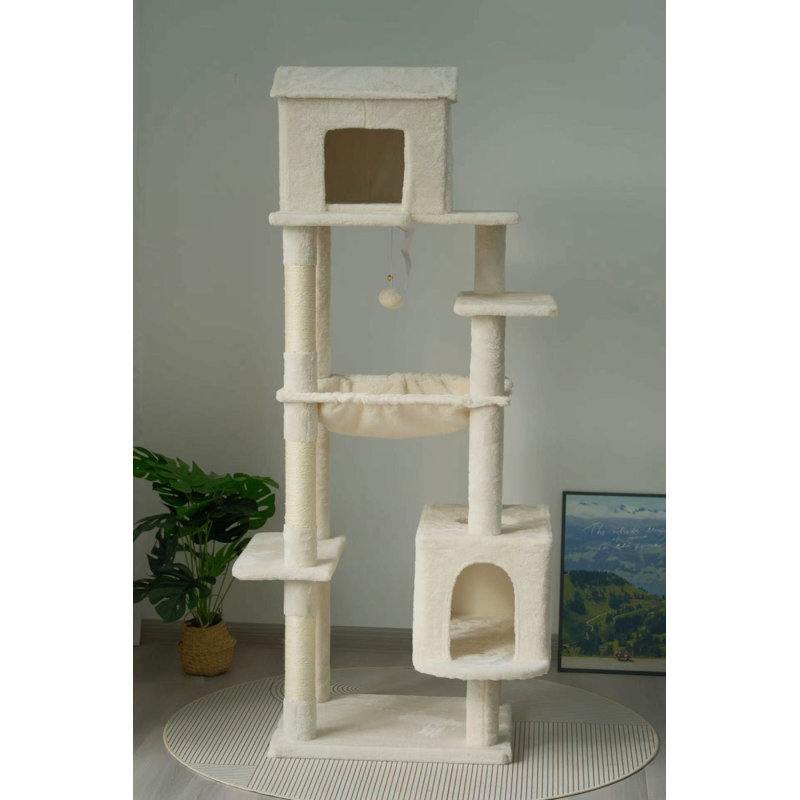 Arbre à chat multi-niveaux 63 pouces, Beige