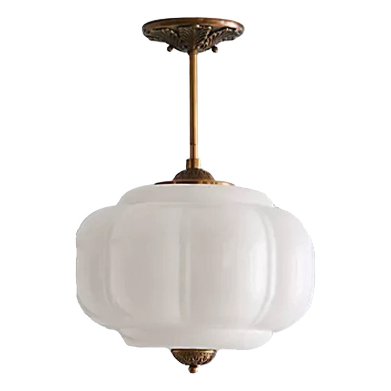 1-Light 14.96" Retro Pendant Light Lantern, White