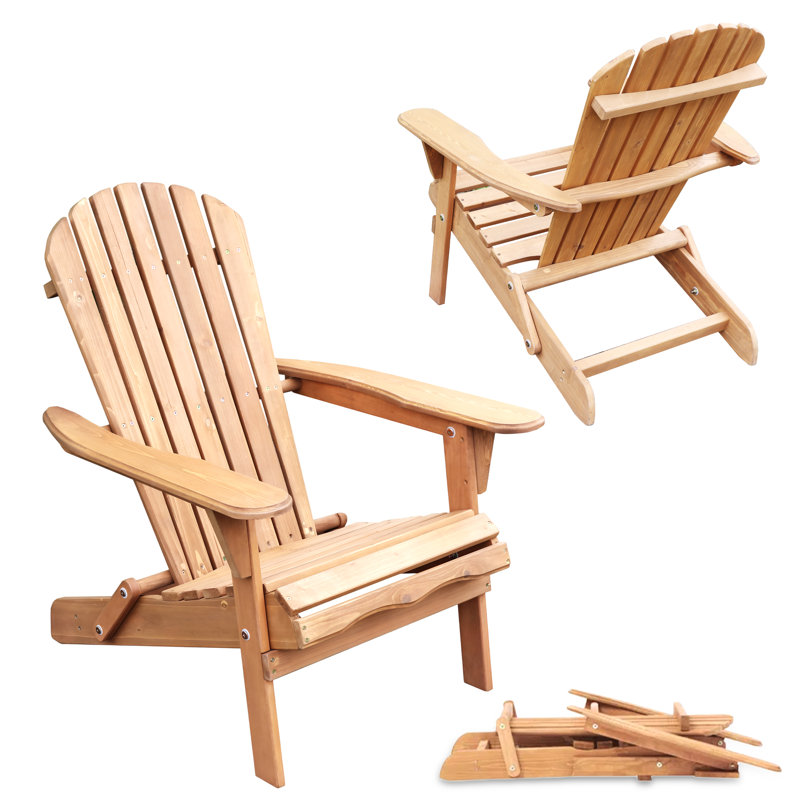 Chaise Adirondack pliante en bois (pré-assemblée, teintée)