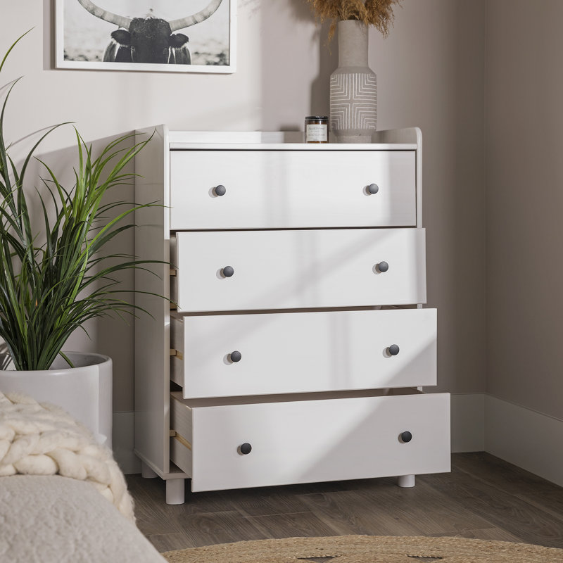 Commode 4 tiroirs Aljet, Blanc