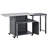 Foldable Outdoor Prep Station BBQ Cart Patio Dining Cart Foldable Outdoor Kitchen Island Grill Cart With Trash Rack, Foldable Top And Storage Space For Backyard, Patio-1430371039