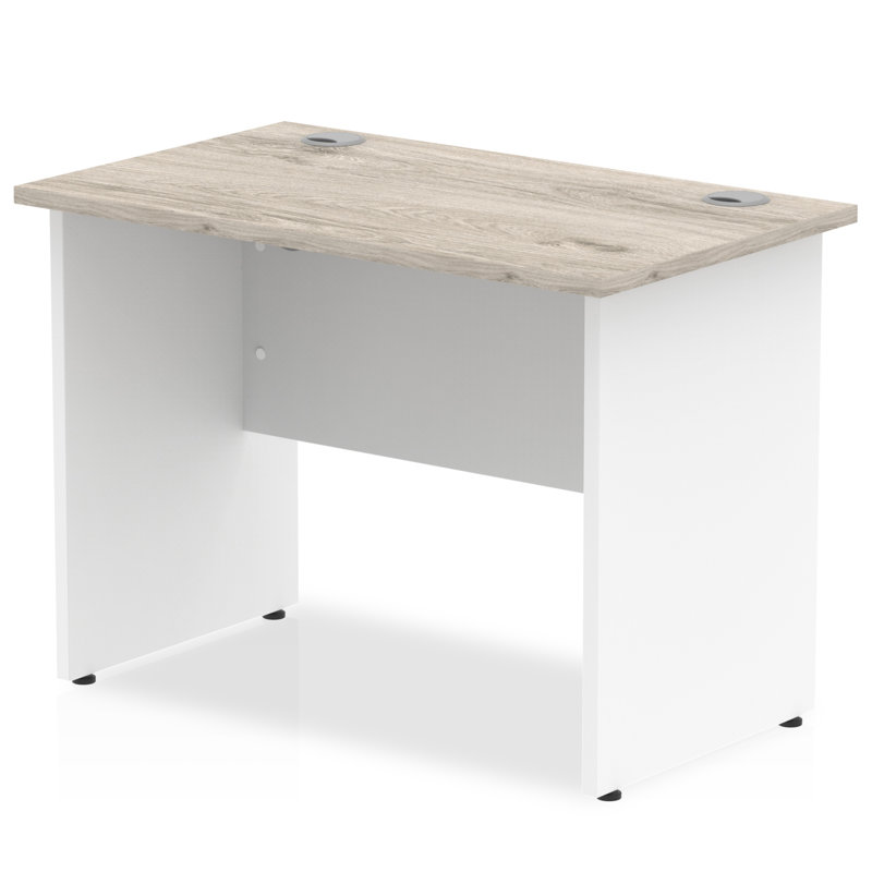 Impulse 120cm W Rectangle Desk Shell, Grey/White, 73cm H x 100cm W x 60cm D