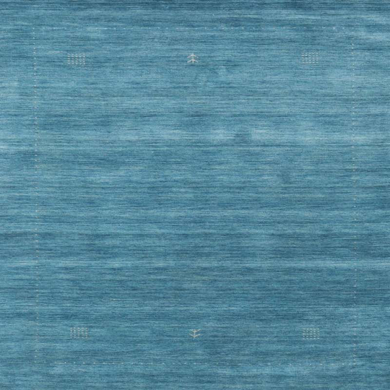 Tapis de zone bleu contemporain, Carré 3 pi
