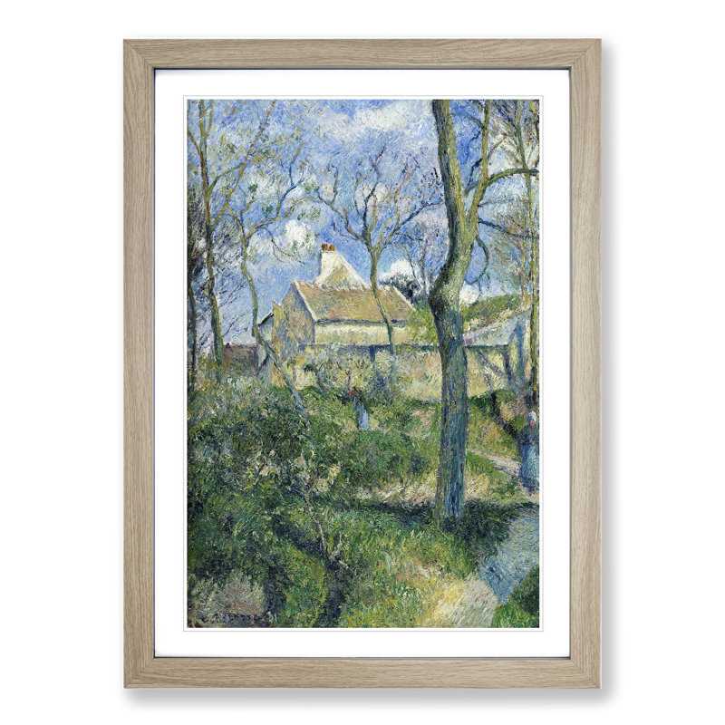 The Path to Les Pouilleux by Camille Pissarro - Picture Frame Painting, Oak Framed, 36cm H x 27cm W x 2cm D