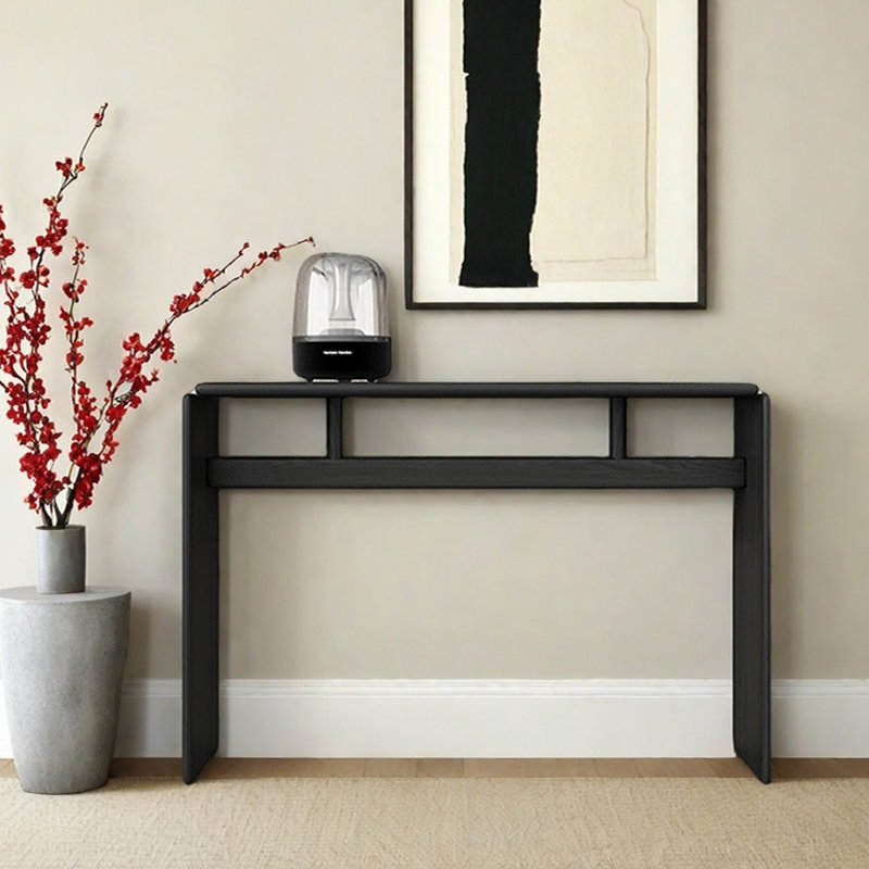 Wabi-Sabi Style Solid Oak Entryway Table, 31.5" H x 55.1" W x 11.8" D