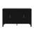 Modern Stripe Door Storage Cabinet,4-Door Sideboard With Back-Of-Door Storage Racks & Side Hooks, Adjustable Shelves-439258236