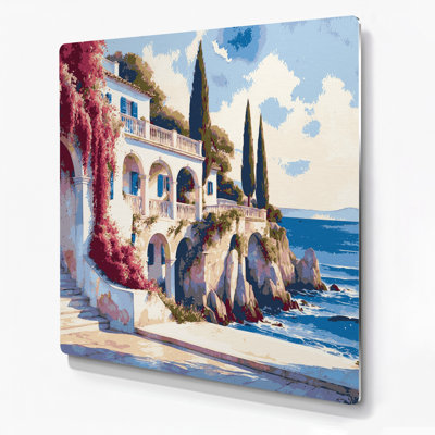 Coastal Maritime Villa White Metal Wall Art