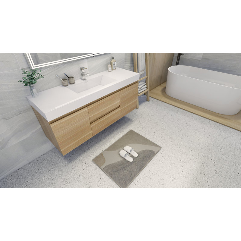 Ensemble de meuble-lavabo simple 60 po Carny, Chêne blanc