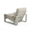 Chaise longue d'extérieur et d'intérieur en aluminium, structure à finition argentée avec coussin beige, ensemble de 2