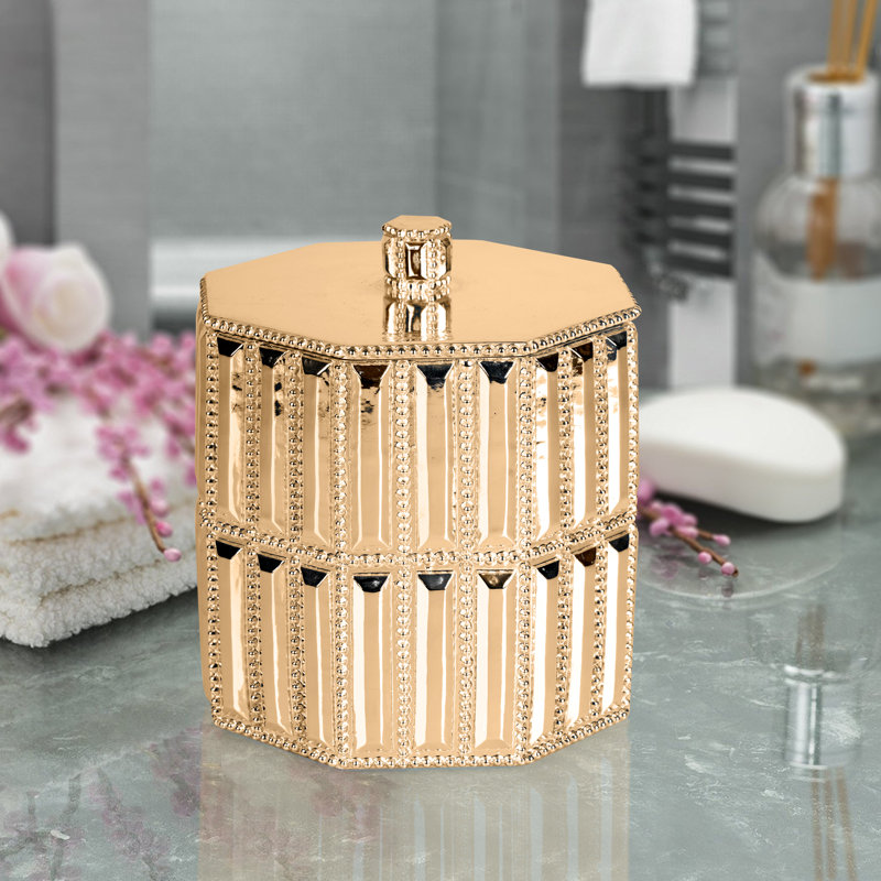 Glitz Bathroom Storage Container, Gold