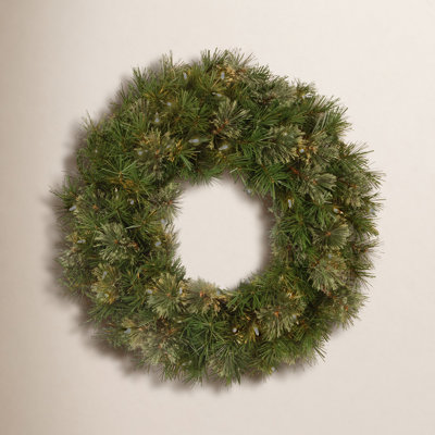 24" Handcrafted Pre-Lit Spruce Christmas Wreath