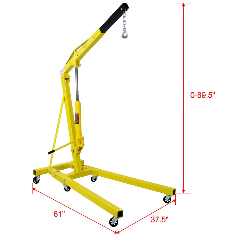 Palan à moteur de 2 tonneaux (4 000 lb), Jaune