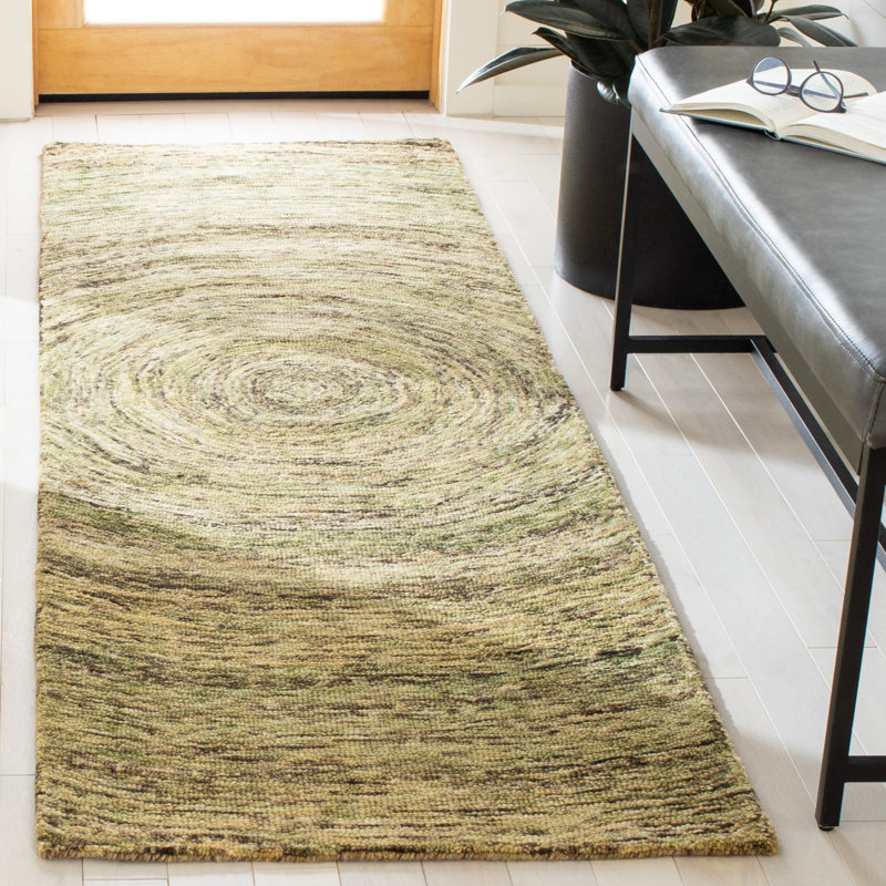 Tapis en laine touffeté à la main Nashua, Tapis de couloir 2 pi 3 po x 8 pi
