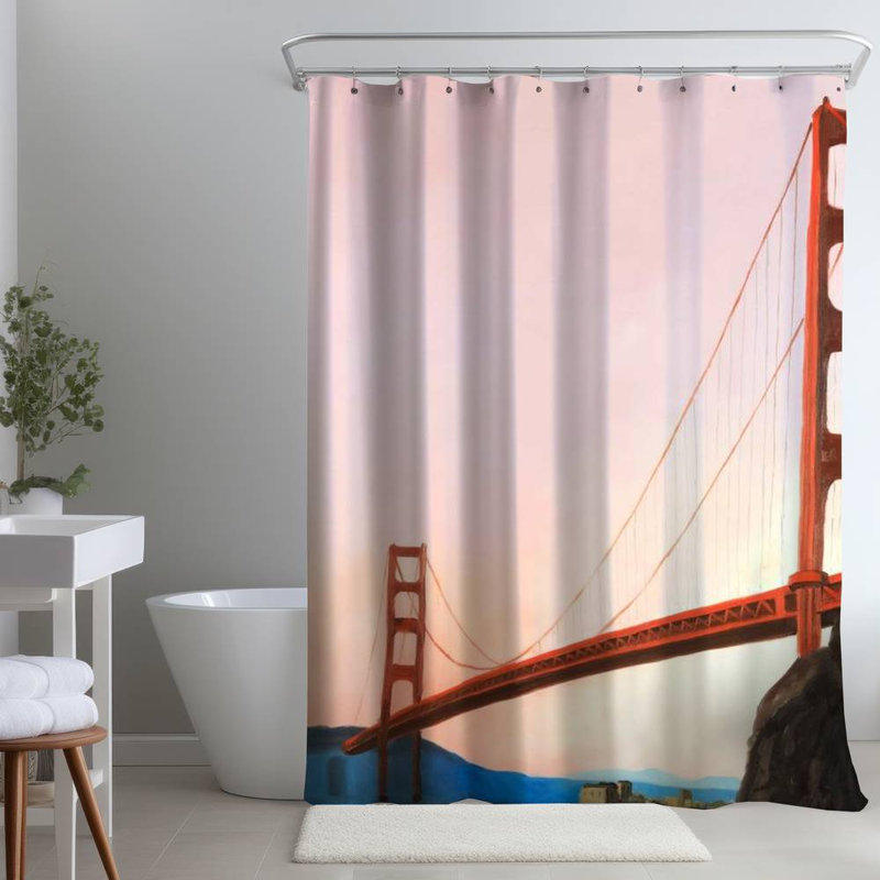 Shower Curtain CI315 – Polyester Shower Curtain, Dye Sublimation Print, 71" W × 74" L