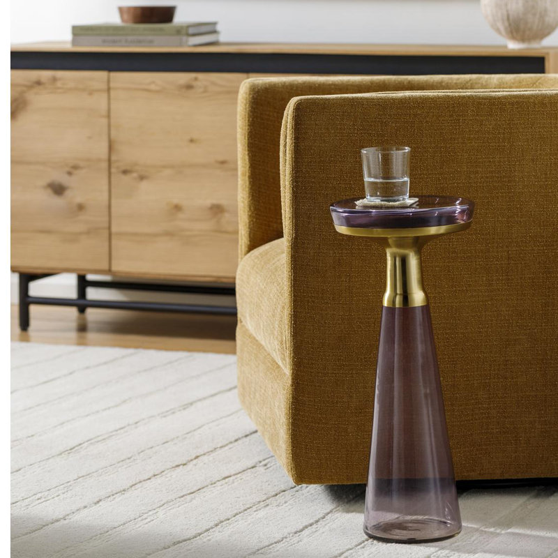 Table de bout moderne Florann, Mauve / Brun clair
